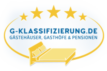 Logo G-Klassifizierung - Deutsche Klassifizierung für Gästehäuser, Gasthöfe und Pensionen Logo G-Klassifizierung - Deutsche Klassifizierung für Gästehäuser, Gasthöfe und Pensionen